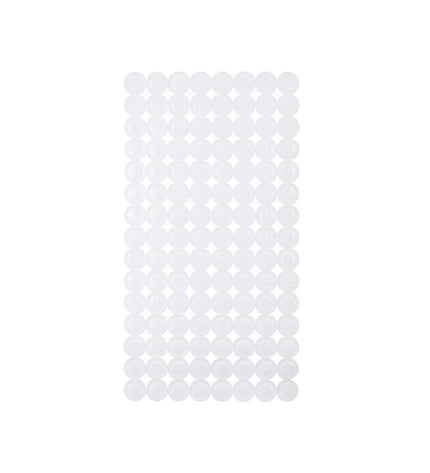 Set of six Berilo antislip mats for in the shower, white PVC, 6 x 38 x 6 cm, ideal for bathroom safety.