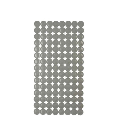 Berilo antislipmat set for shower in gray PVC, 6 pieces, textured surface, dimensions 38x6cm and 36x6cm, ideal for bathroom safety