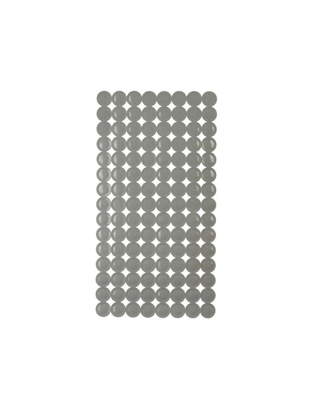 Berilo antislipmat set for shower in gray PVC, 6 pieces, textured surface, dimensions 38x6cm and 36x6cm, ideal for bathroom safety