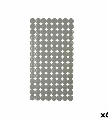 Berilo antislipmat for shower in gray PVC, 6-pack, textured surface, measures 6x38x6 cm and 68x36x1 cm for safety in the bathroom.