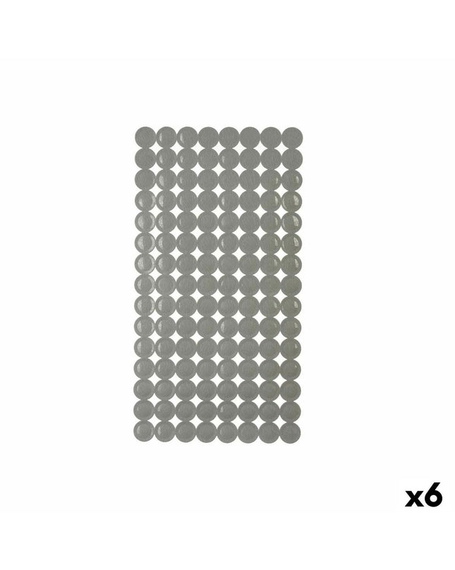 Berilo antislipmat for shower in gray PVC, 6-pack, textured surface, measures 6x38x6 cm and 68x36x1 cm for safety in the bathroom.