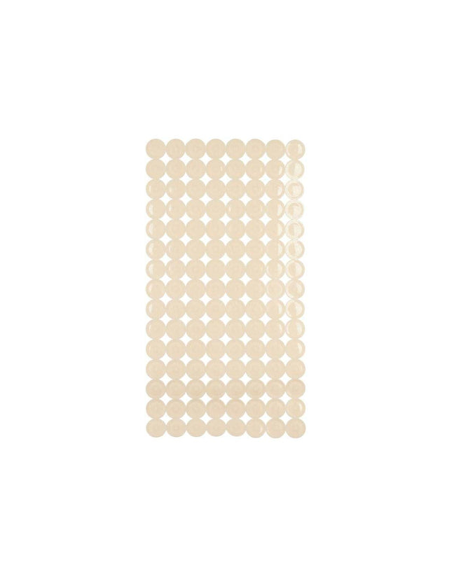 Set of six beige Berilo PVC antislip mats for shower floors, 6 x 36 cm with textured surface for safety in the bathroom.