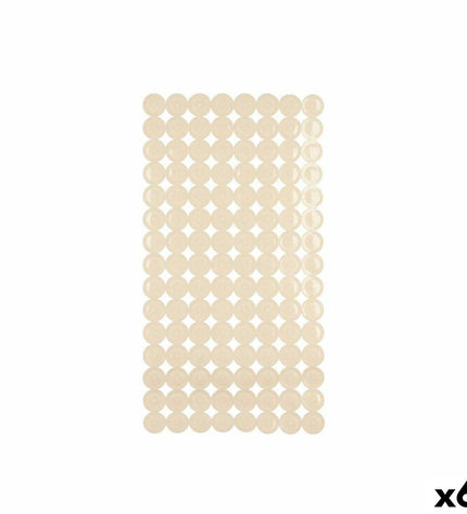 Berilo beige PVC antislipmat for shower, 6-pack, with textured surface, measuring 6 x 36 cm for safe bathroom flooring.