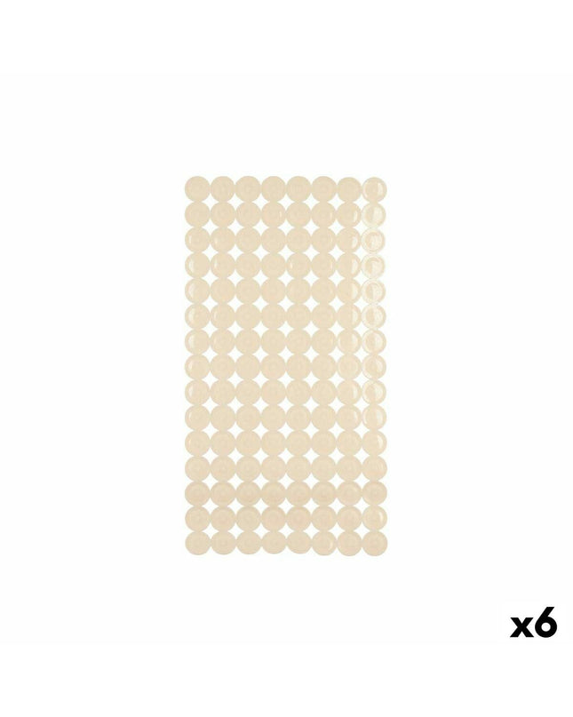Berilo beige PVC antislipmat for shower, 6-pack, with textured surface, measuring 6 x 36 cm for safe bathroom flooring.