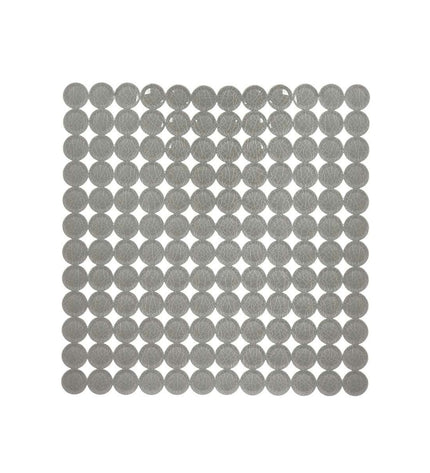 Set of six Berilo gray PVC anti-slip mats for shower, 54x54cm with 6 smaller 55x6cm mats, ideal for bathroom safety.