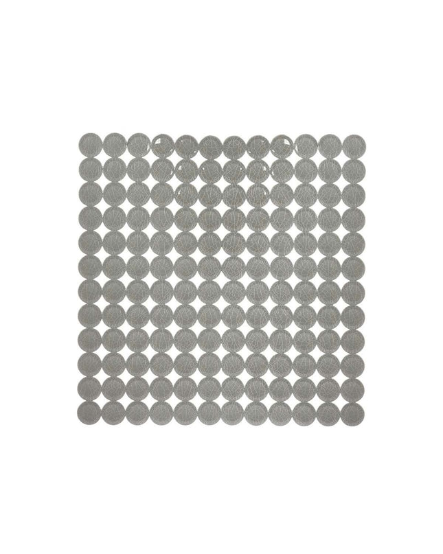 Set of six Berilo gray PVC anti-slip mats for shower, 54x54cm with 6 smaller 55x6cm mats, ideal for bathroom safety.