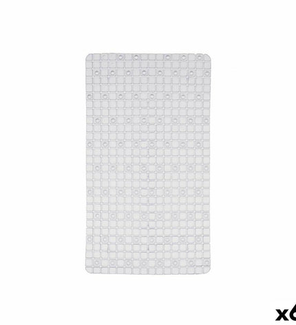 Set of 6 transparent Berilo PVC anti-slip mats for shower, 6 x 38 x 6 cm, ideal for bathroom safety and grip.