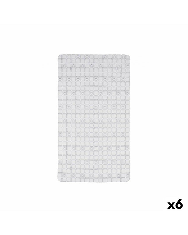 Set of 6 transparent Berilo PVC anti-slip mats for shower, 6 x 38 x 6 cm, ideal for bathroom safety and grip.