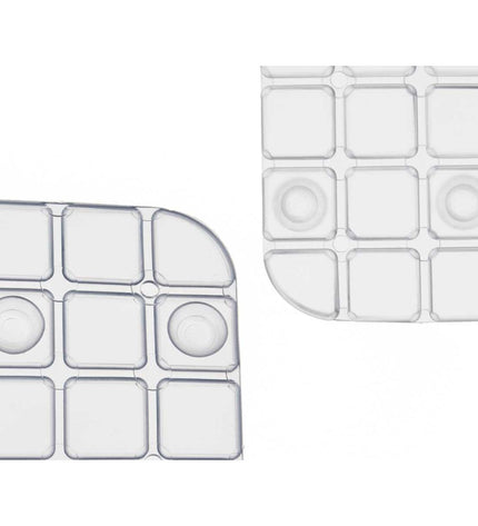 Set of 6 transparent Berilo PVC antislip mats for shower, 6 x 38 x 6 cm, with window pattern, for bathroom safety.