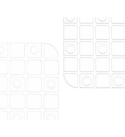 Set of six transparent PVC antislip mats for shower from Berilo, 6 x 50 x 0.7 cm, with a textured surface for safety.