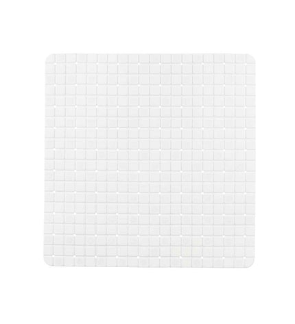 Berilo antislipmat voor in de douche, wit PVC, 6 stuks, met ruitpatroon, 50x50 cm, veilig en comfortabel voor badgebruik.