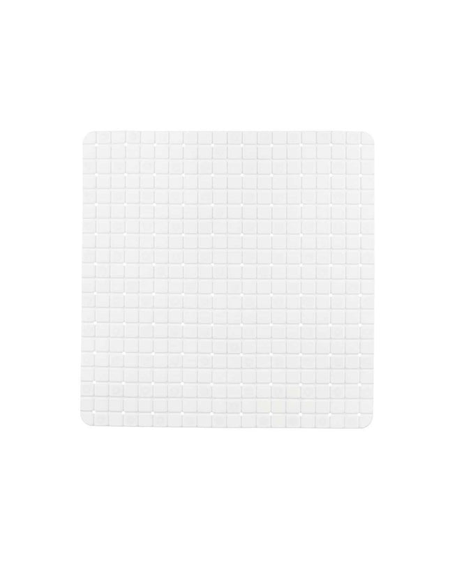 Berilo antislipmat voor in de douche, wit PVC, 6 stuks, met ruitpatroon, 50x50 cm, veilig en comfortabel voor badgebruik.