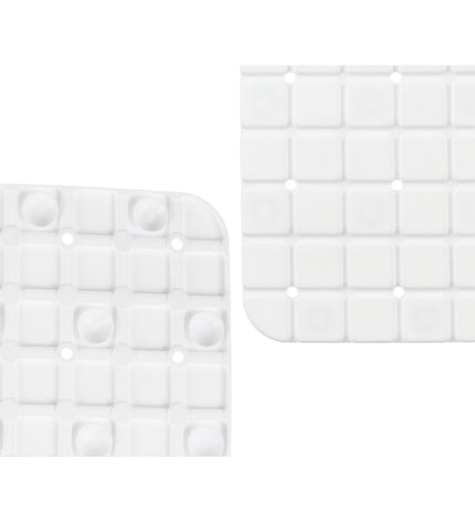 Berilo antislip douchemat in wit PVC, 6-pack with patterned surface, measures 6 x 50 x 6 cm, ideal for safe bathroom use