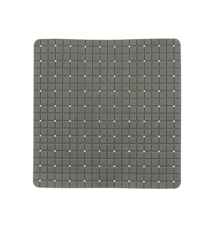 Berilo grijze antislipdouchemat set with 6 PVC mats, 50x50 cm, textured surface for safety in bathroom showers.