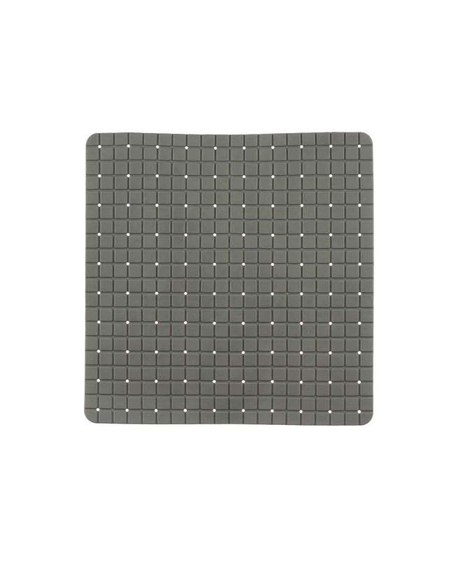 Berilo grijze antislipdouchemat set with 6 PVC mats, 50x50 cm, textured surface for safety in bathroom showers.