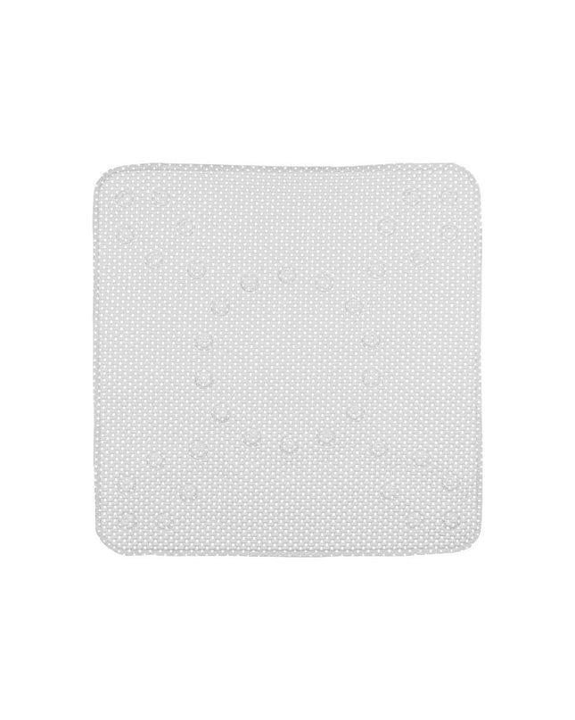 Set of six Berilo gray PVC anti-slip mats for shower floors, measuring 53 x 52.5 cm, ideal for bathroom safety.