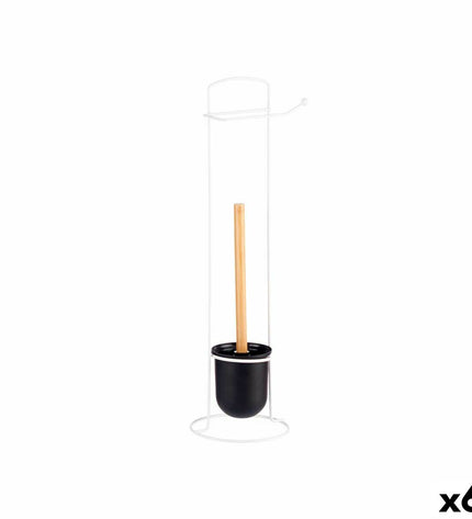 Berilo white toilet paper holder with six units, 17x57x16.5 cm, designed for bathroom use.