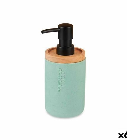 Berilo Zeepdispenser in hout en plastic, 9.5 x 18.5 x 7.8 cm, set van 6 voor huis en badkamer, modern design