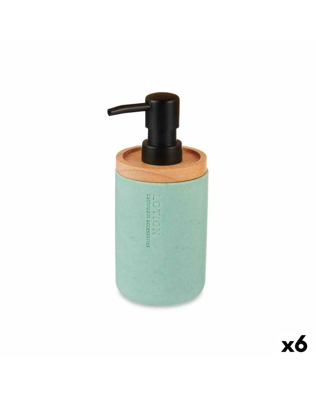Berilo Zeepdispenser in hout en plastic, 9.5 x 18.5 x 7.8 cm, set van 6 voor huis en badkamer, modern design