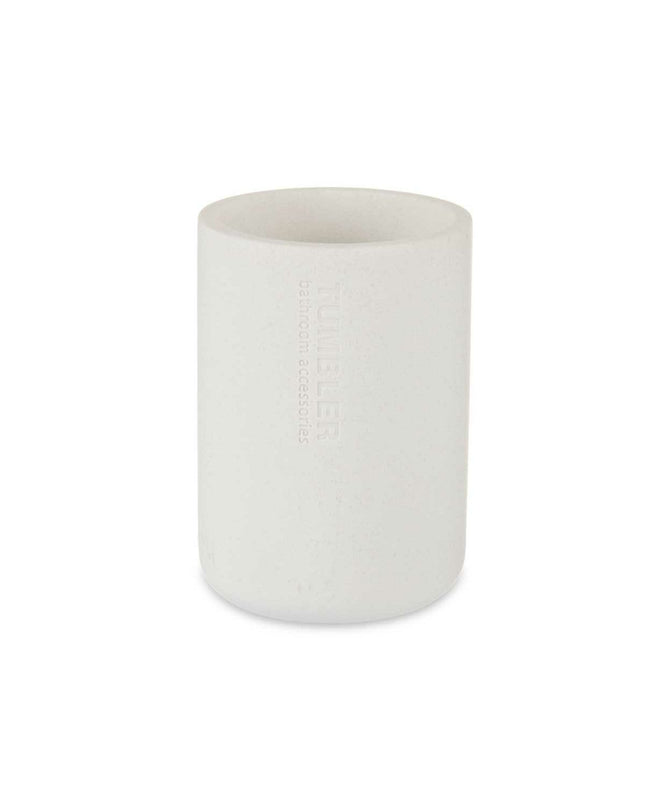 Set of six Berilo white toothbrush holders for bathroom storage, measuring 7.8 x 10.5 x 7.8 cm, suitable for household use.