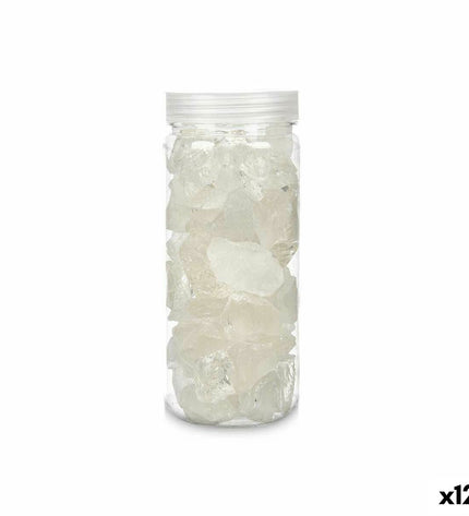 Decorative white quartz stones for garden outdoor decor, 600g, 12 pieces from Gift Decor, natural stone garden ornament.
