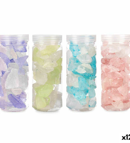 Decorative garden stones in blue, green, purple, and pink from Gift Decor, 12 pieces, outdoor outdoor decoration, 600g total.