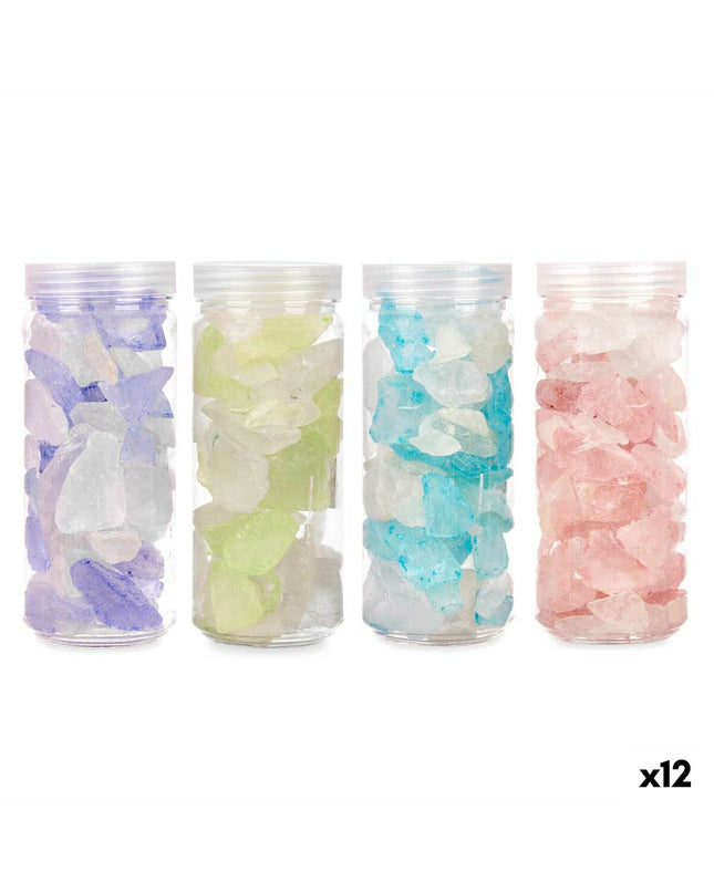 Decorative garden stones in blue, green, purple, and pink from Gift Decor, 12 pieces, outdoor outdoor decoration, 600g total.