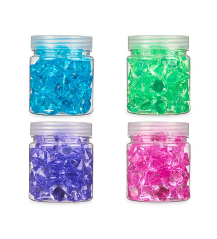 Blue, green, purple, and pink decorative stones from Gift Decor, outdoor garden decor set of 16 diamond-shaped stones.