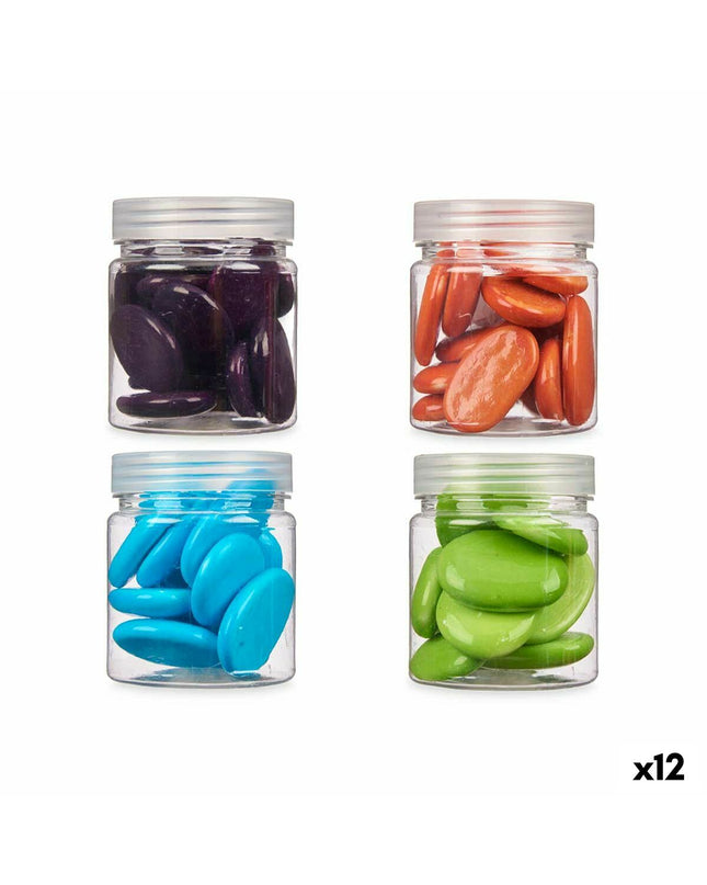 Blue, green, purple, and orange decorative stones from Gift Decor, outdoor garden decor set of 12 stones, 280g total.