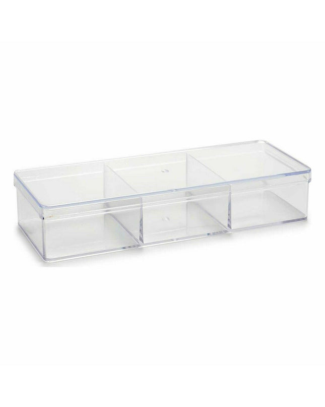 Berilo plastic bathroom organizer with compartments, measuring 20 x 3.5 x 7 cm, for kitchen and bath storage.