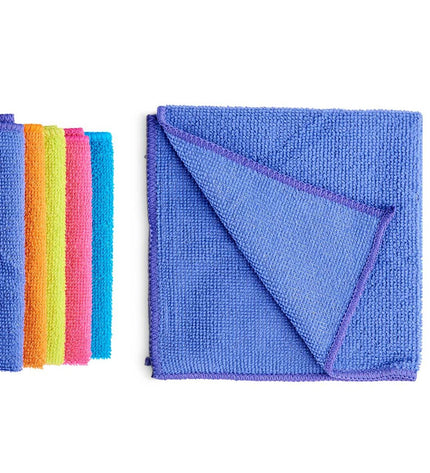 Set of 12 multicolour cleaning cloths from BigBuy Home, 30x30cm, suitable for household chores and kitchen use.
