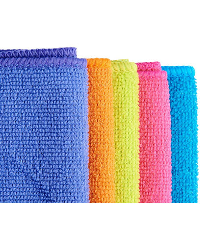Set of 12 multicolour cleaning cloths from BigBuy Home, 30x30 cm, ideal for home, kitchen, and caregiving tasks.