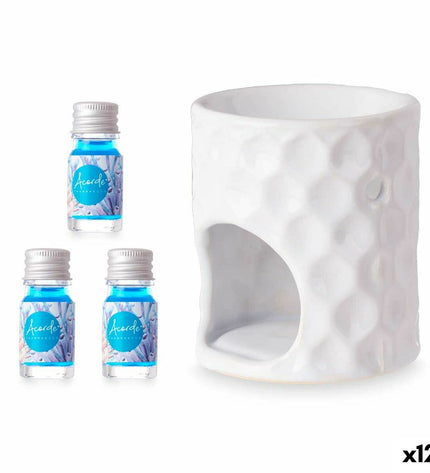 Acorde essentiële olie brander Ocean in zwart, 11x19.8x6.5 cm, with 12 essential oils bottles, suitable for home and kitchen decor.