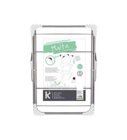 Kipit white foldable laundry line made of polypropylene and iron, vertical storage, set of 5, 47x41x136 cm.
