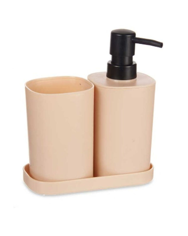 Set of 12 Berilo black and beige polypropylene bathroom and kitchen caps, showing various sizes and close-up views.