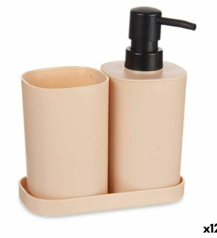 Set of 12 Berilo black and beige polypropylene bath mats, suitable for home and kitchen use, shown in a close-up image.
