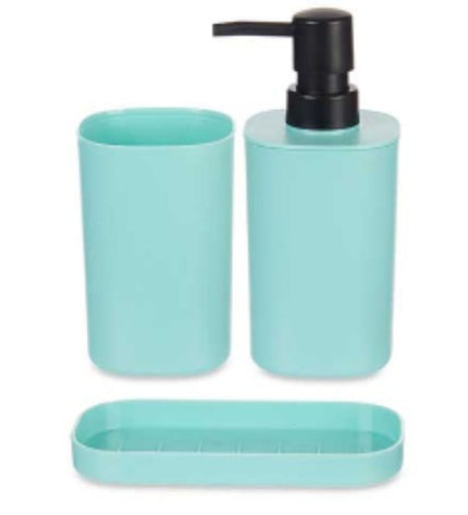 Set of 12 black and green Berilo polypropylene bathroom and kitchen baskets, sturdy and practical for home organization.