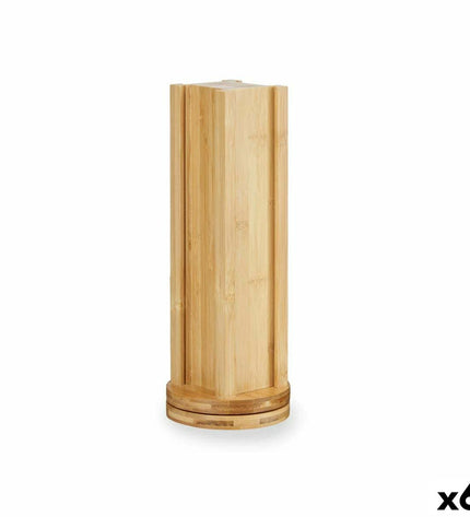 Six Kinvara bamboo capsule holders for 20 coffee capsules, rotating design, 11x34x11 cm, ideal for kitchen and coffee storage.