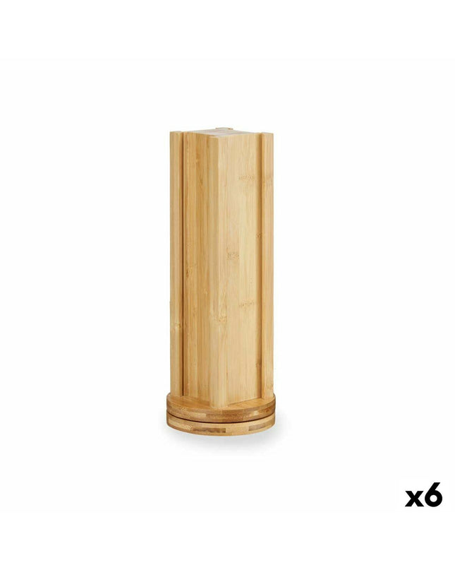Six Kinvara bamboo capsule holders for 20 coffee capsules, rotating design, 11x34x11 cm, ideal for kitchen and coffee storage.