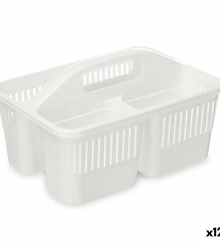 Set of 12 BigBuy Home plastic organizers, 31.3 x 18 x 22 cm, suitable for home, cleaning, and caregiving storage.