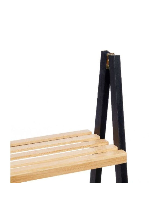 Berilo zwart badkamerkastje in natuurlijke afwerking, 40,3 x 81,5 x 30 cm, geschikt voor huis en koken badkamers