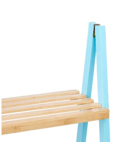 Berilo blauw badkamerschappen in natuurlijke afwerking, 40,3 x 81,5 x 30 cm, voor badkamer en huisgebruik