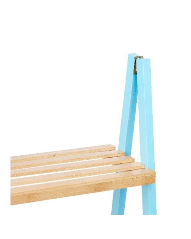 Berilo blauw badkamerschappen in natuurlijke afwerking, 40,3 x 81,5 x 30 cm, voor badkamer en huisgebruik
