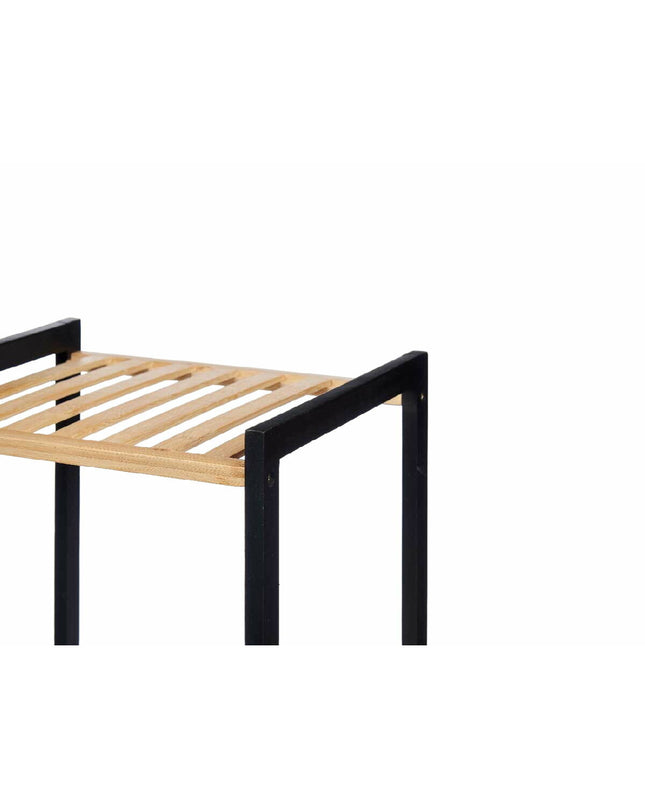 Berilo zwart badkamerschappen set, 35x30x100 cm, natural finish, modern design for bathroom storage and organization.