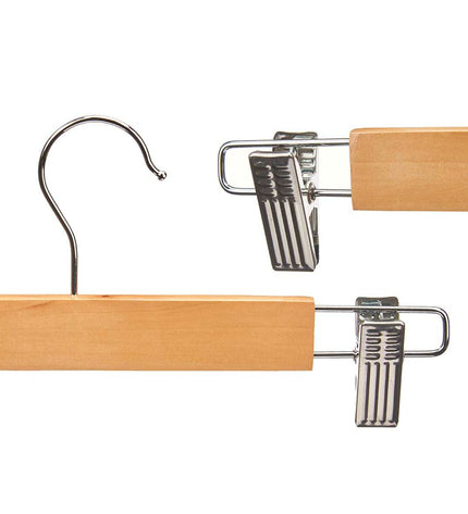 Kleerhangerset Kipit in bruin en zilverkleurig hout and metaal, 24 stuks, for closet organization and storage.
