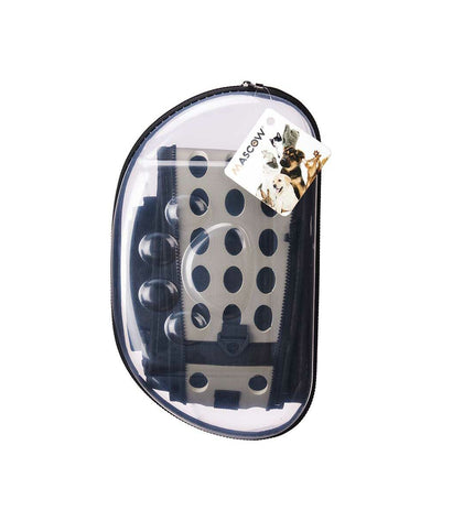 Gray Mascow plastic animal carrier baskets for small animals, measuring 37x17x22 cm, set of 6, suitable for pet transport and housing.