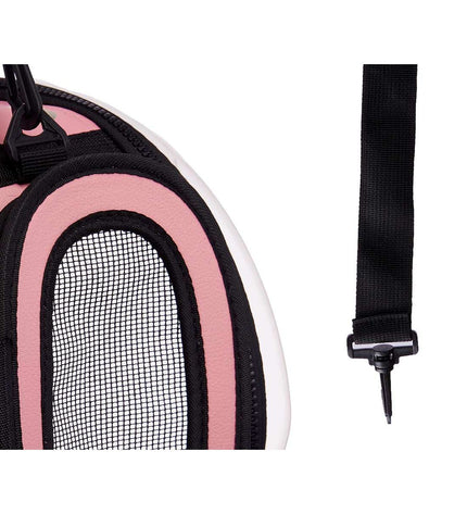 Set of six Mascow black and pink plastic animal carriers, 37x17x22 cm, for small pets, suitable for transporting small animals.