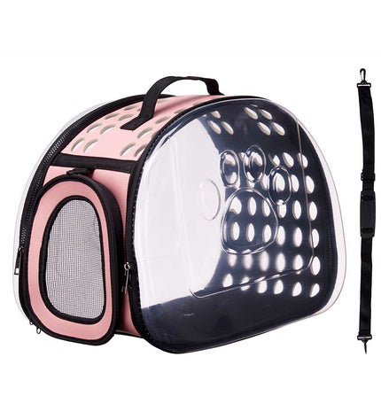 Pink Mascow plastic animal carrier basket with handles, 43x20x33 cm, set of four, suitable for small pets or animals.