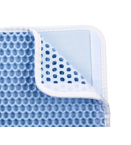 Set of 12 Mascow blue cat litter mats, 60x45 cm, made of durable material to catch cat litter and keep floors clean.