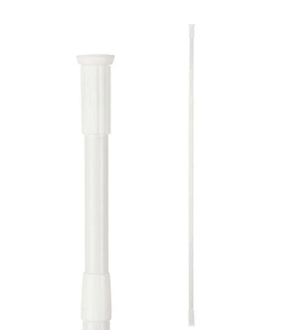 Berilo witte aluminium douche verlengstangen, 200 cm lang, 2.2 cm diameter, set van 18 voor bad en badkamer.